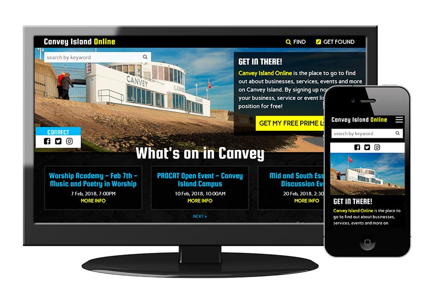 Custom website for Canvey Island Online